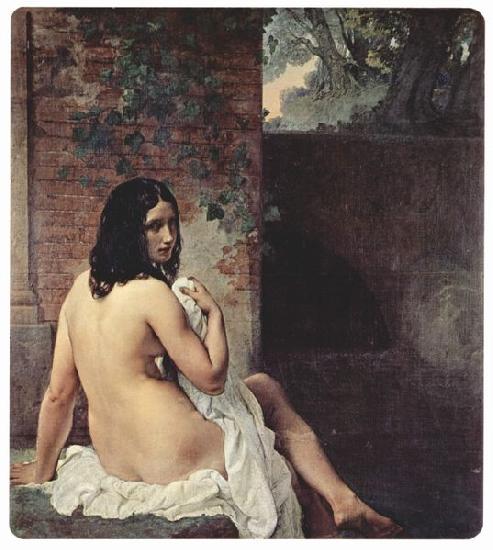 Francesco Hayez Ruckenansicht einer Badenden